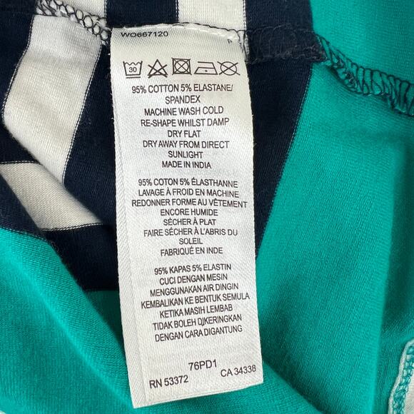 French Connection Striped Tank Top Teal Blue Green Black Yellow Size S Small - Picture 9 of 9